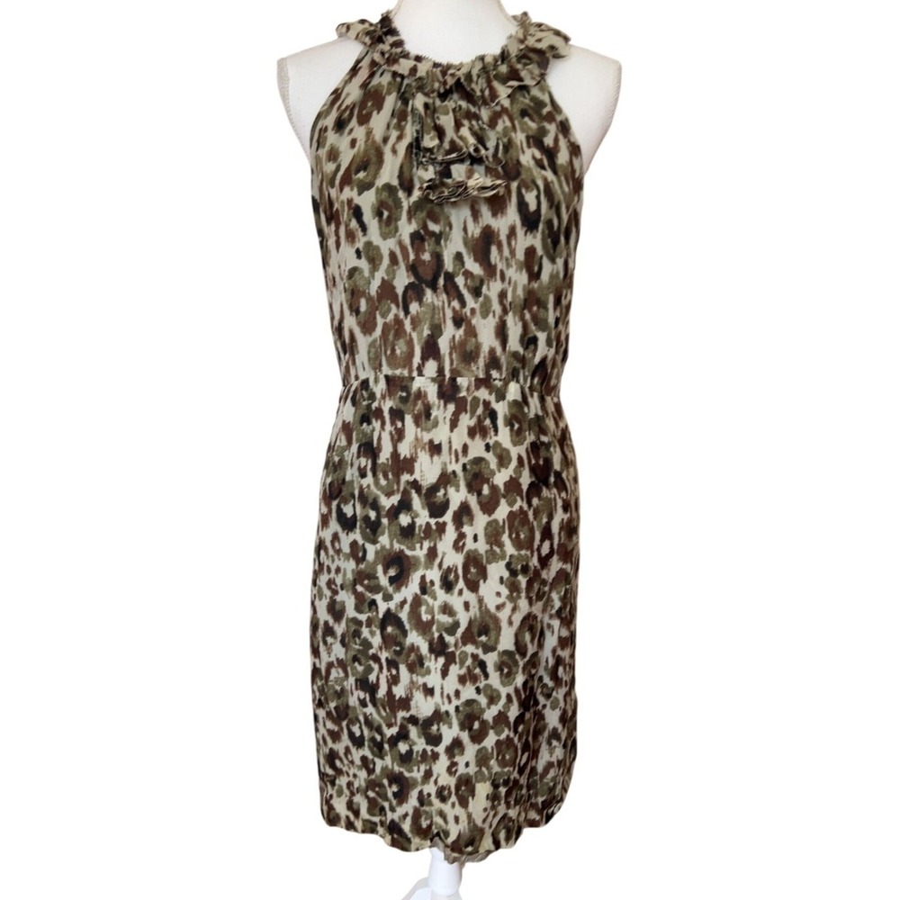 FINAL CLEARANCE NWT J. Crew Collection 100% Silk‎ Animal Print Dress Size 8